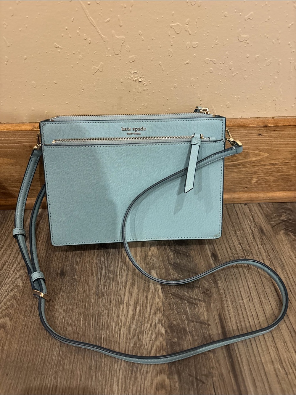 kate spade Powder Blue Saffiano Leather Crossbody Bag